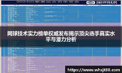网球技术实力榜单权威发布揭示顶尖选手真实水平与潜力分析